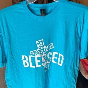 Gildan Turquoise 'Blessed' Graphic Tee